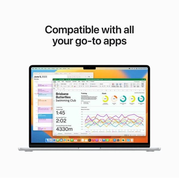 MacBook Air M2 8-Core CPU 10-Core GPU 8GB RAM 256GB SSD 15.3" Ventura Touch ID Backlit Silver 1-Year Warranty - Image 6