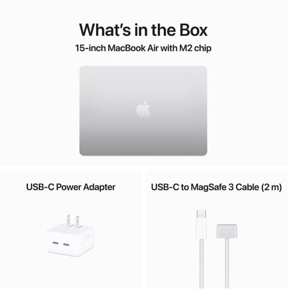 MacBook Air M2 8-Core CPU 10-Core GPU 8GB RAM 256GB SSD 15.3" Ventura Touch ID Backlit Silver 1-Year Warranty - Image 8